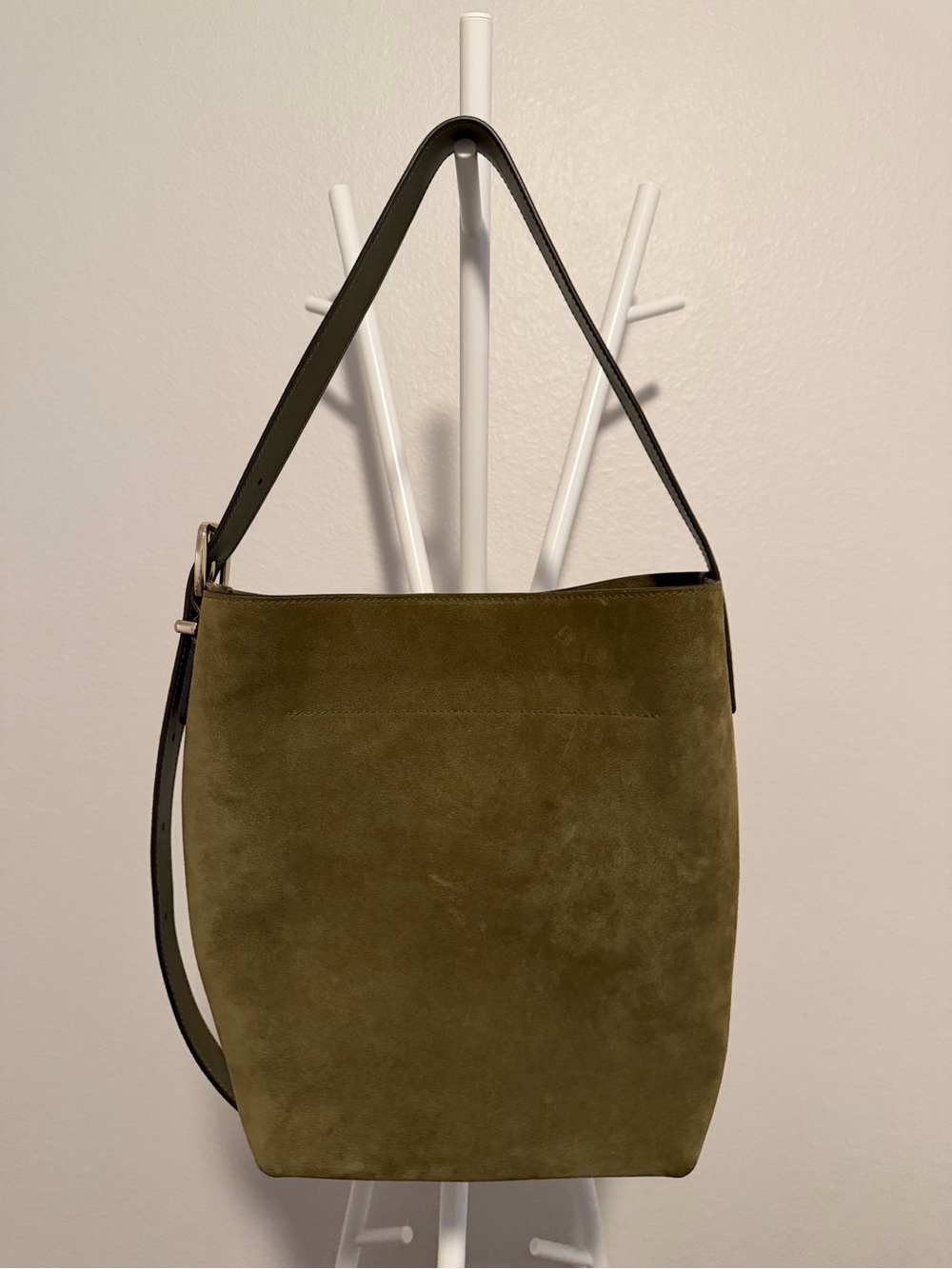 Madewell Olive Essentials Suede Bucket Bag